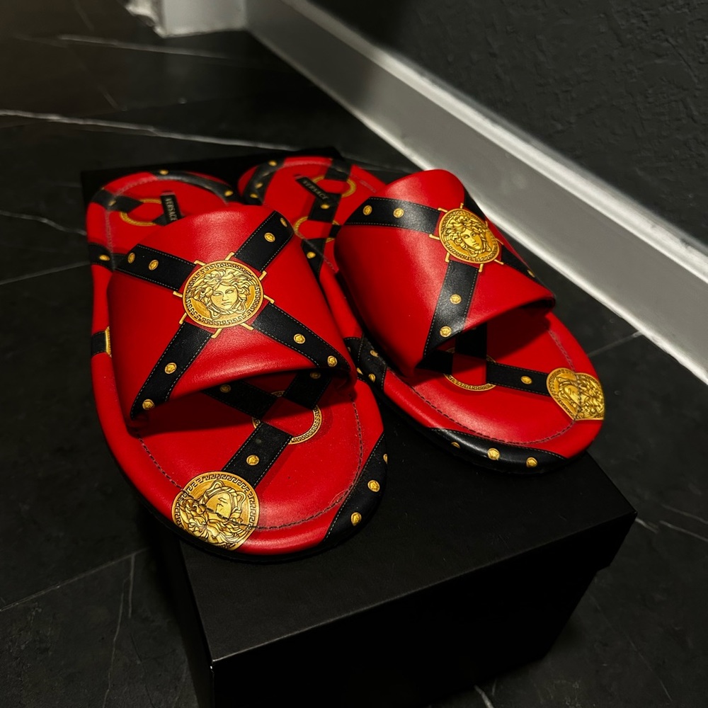 Versace red pool slides. Size 43 (US 10)